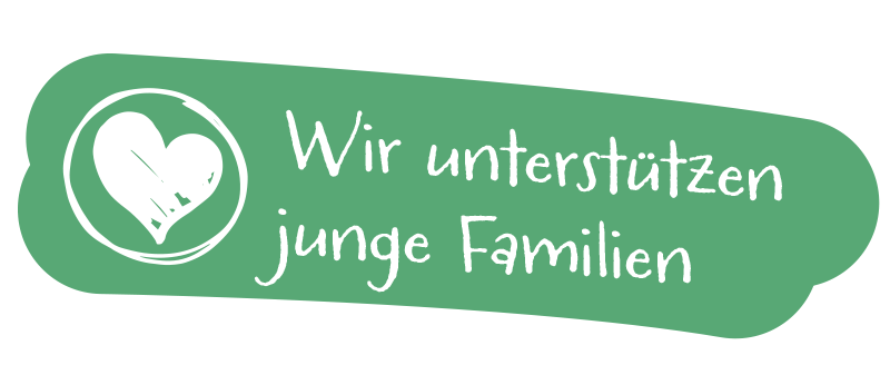 Wir unterstützen junge Familien Logo.